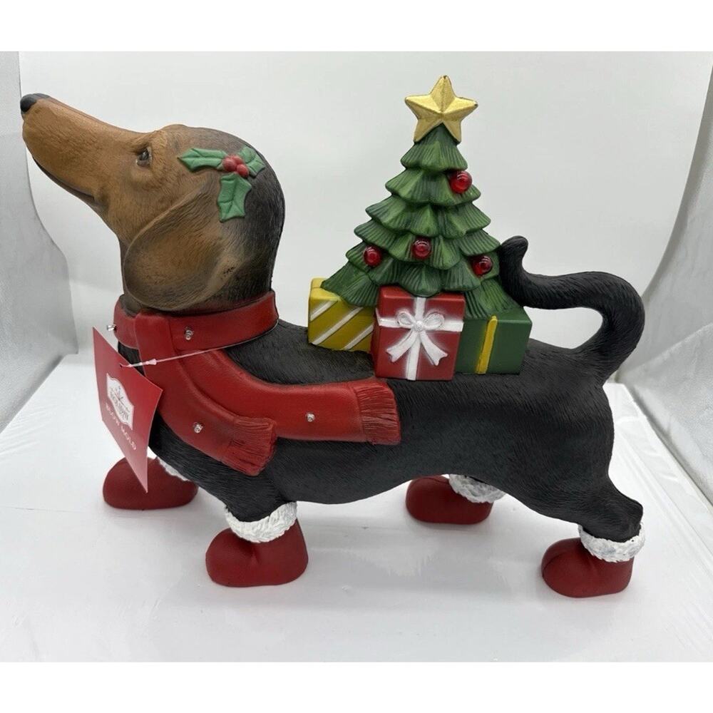 Holiday Time 2025 Christmas Holiday Dachshund Dog Tree Light Up Blow Mold New